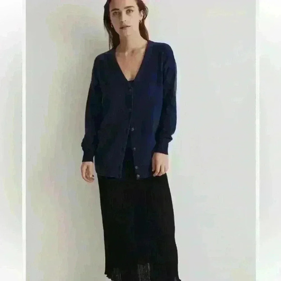 Madewell V-Neck Relaxed Cardigan Navy Blue Size XS - Picture 1 of 10